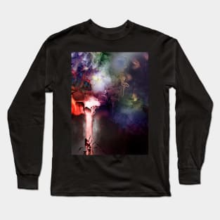 Fire baptism polygon cyberpunk grunge lady drider Long Sleeve T-Shirt